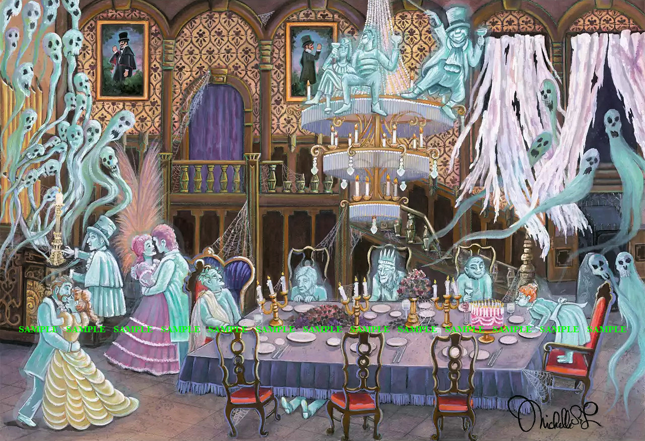 2019 Disney Haunted Mansion Ballroom Ghosts 11 x 15.75 Poster
