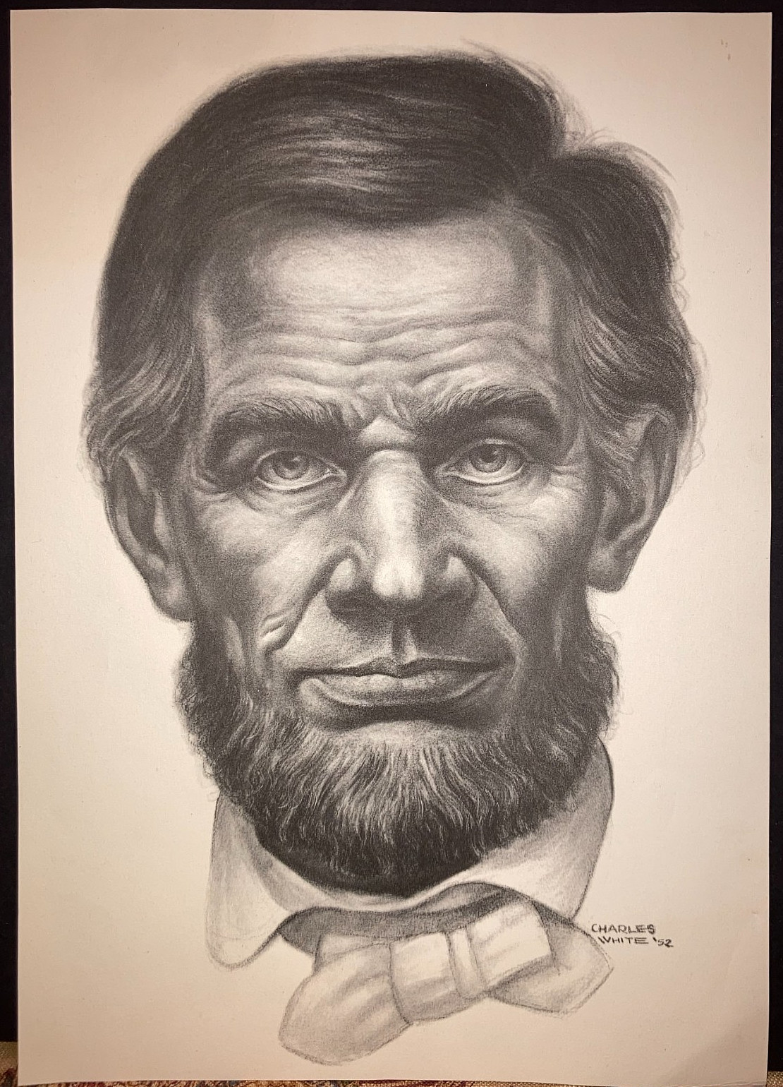 Abraham Lincoln~Vintage 1952 Lithograph by African American Artist Charles White