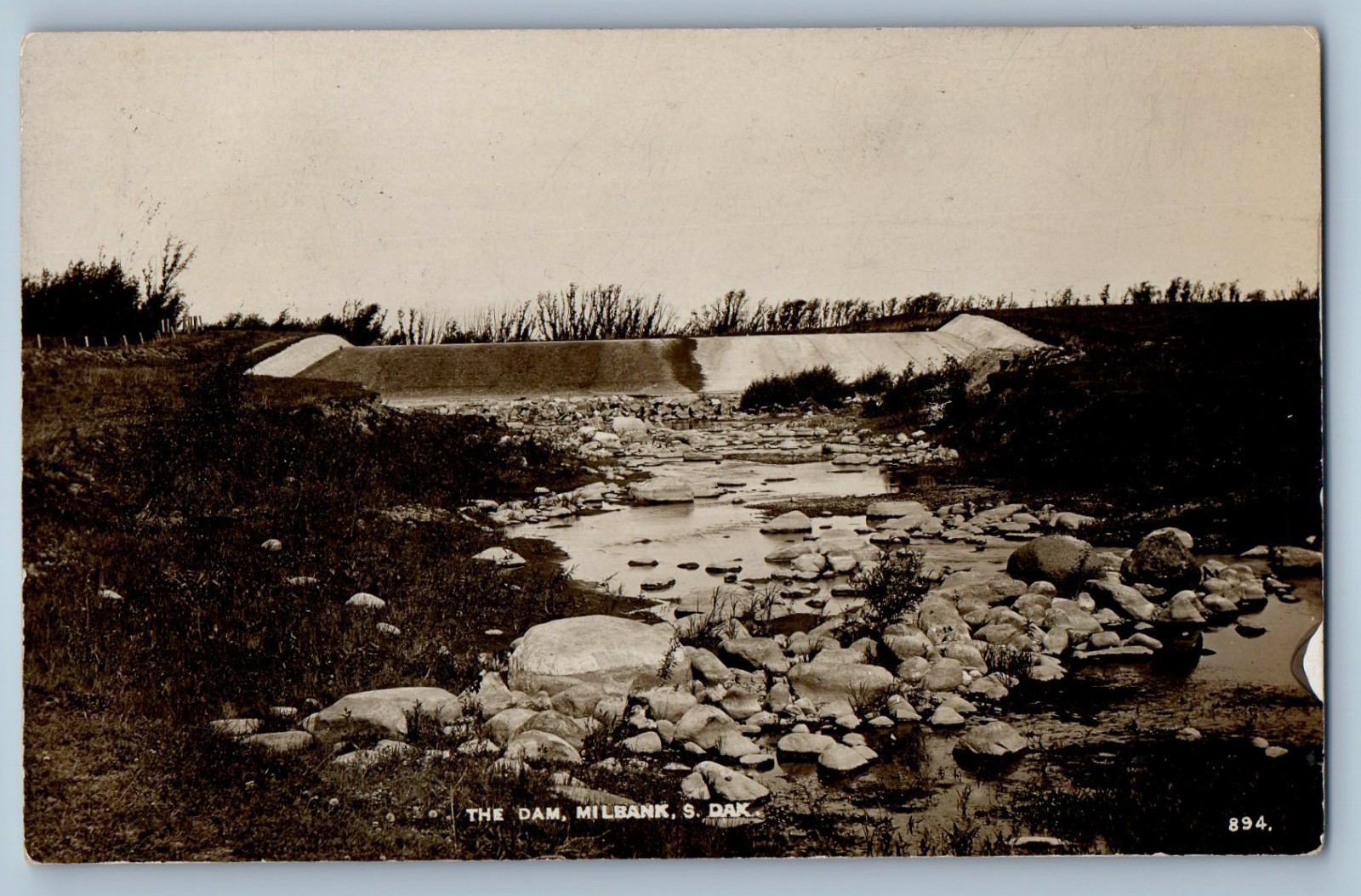 1913 View Of The Dam Milbank South Dakota SD RPPC Photo Antique Postcard