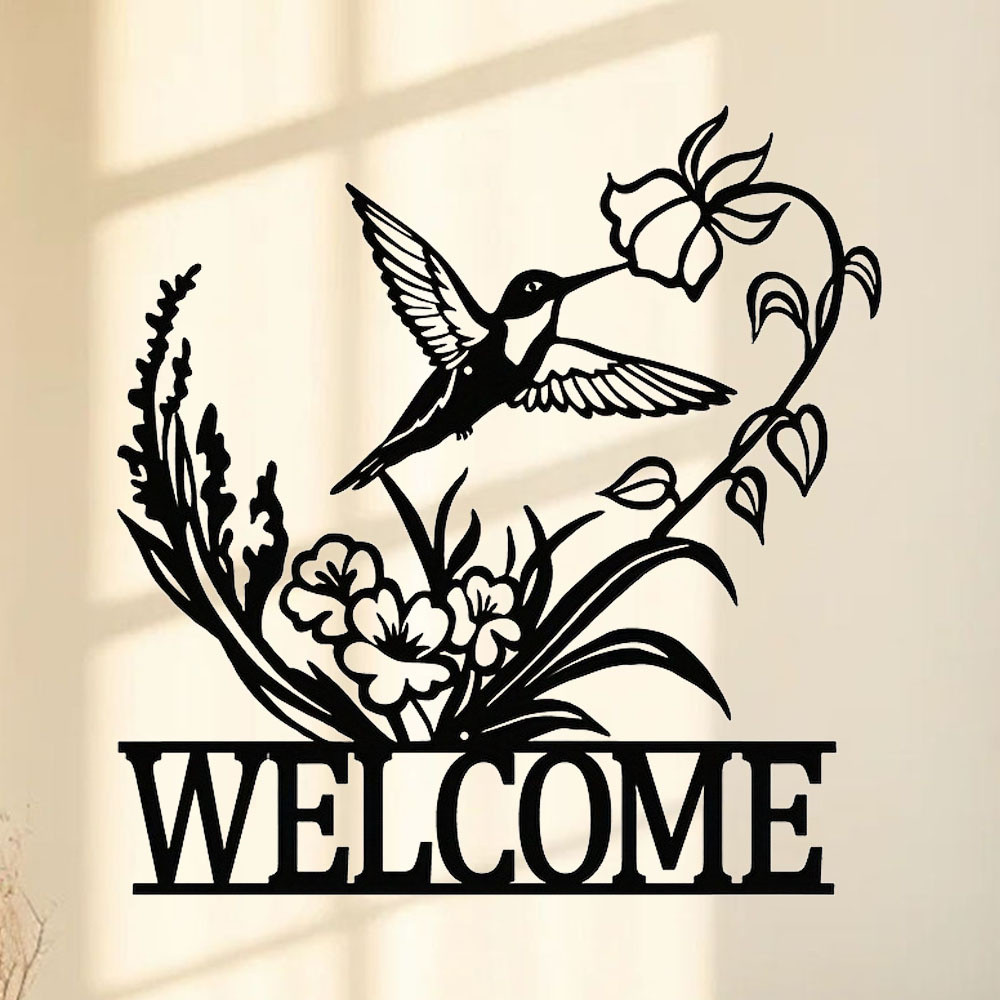 Vintage Hummingbird Owl Butterfly Iron Wall Art Hanging Set