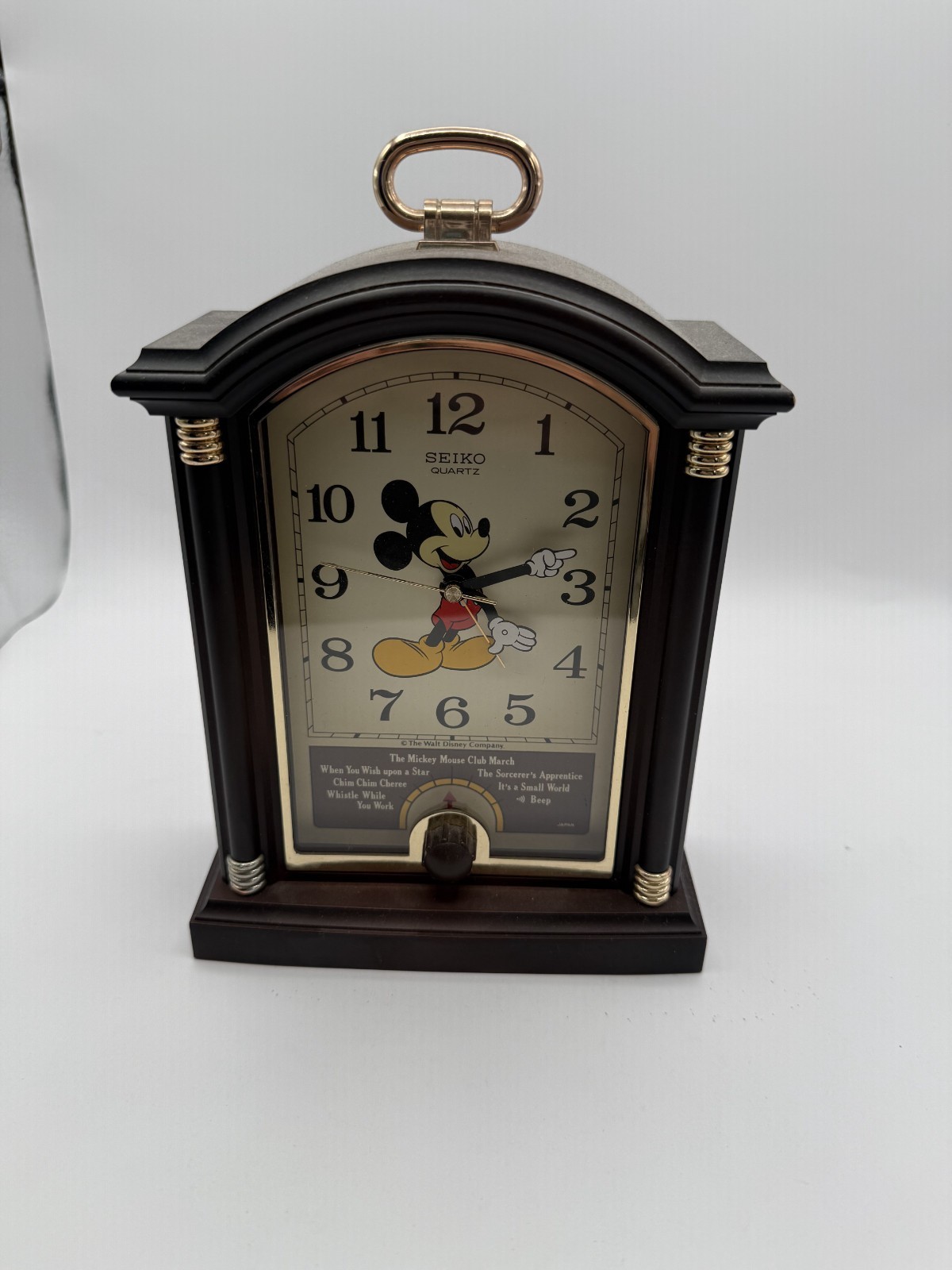 Vintage Disney Seiko Quartz Mickey Mouse Musical Alarm Clock Working