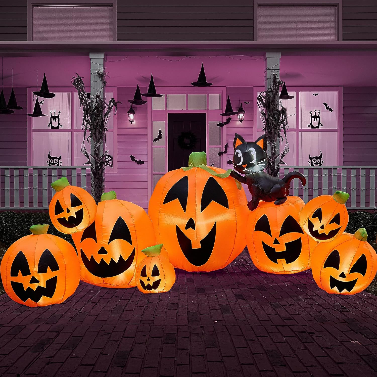 10 FT Long Halloween Inflatables Outdoor Decorations, Blow Ups Inflatable Pumpki