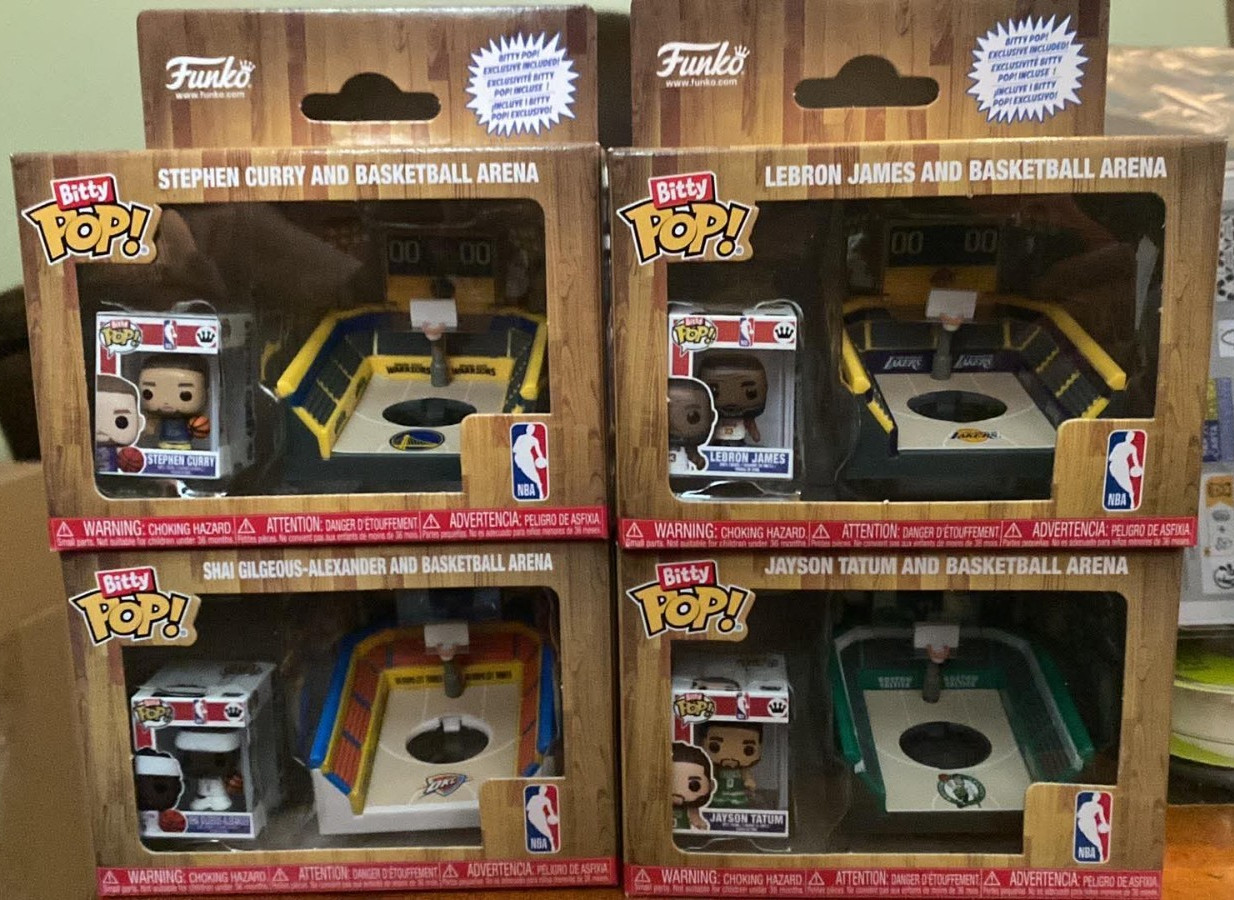 NBA Funko Bitty Pop Set of 4 Stephen Curry Jayson Tatum Lebron James SGA Shai
