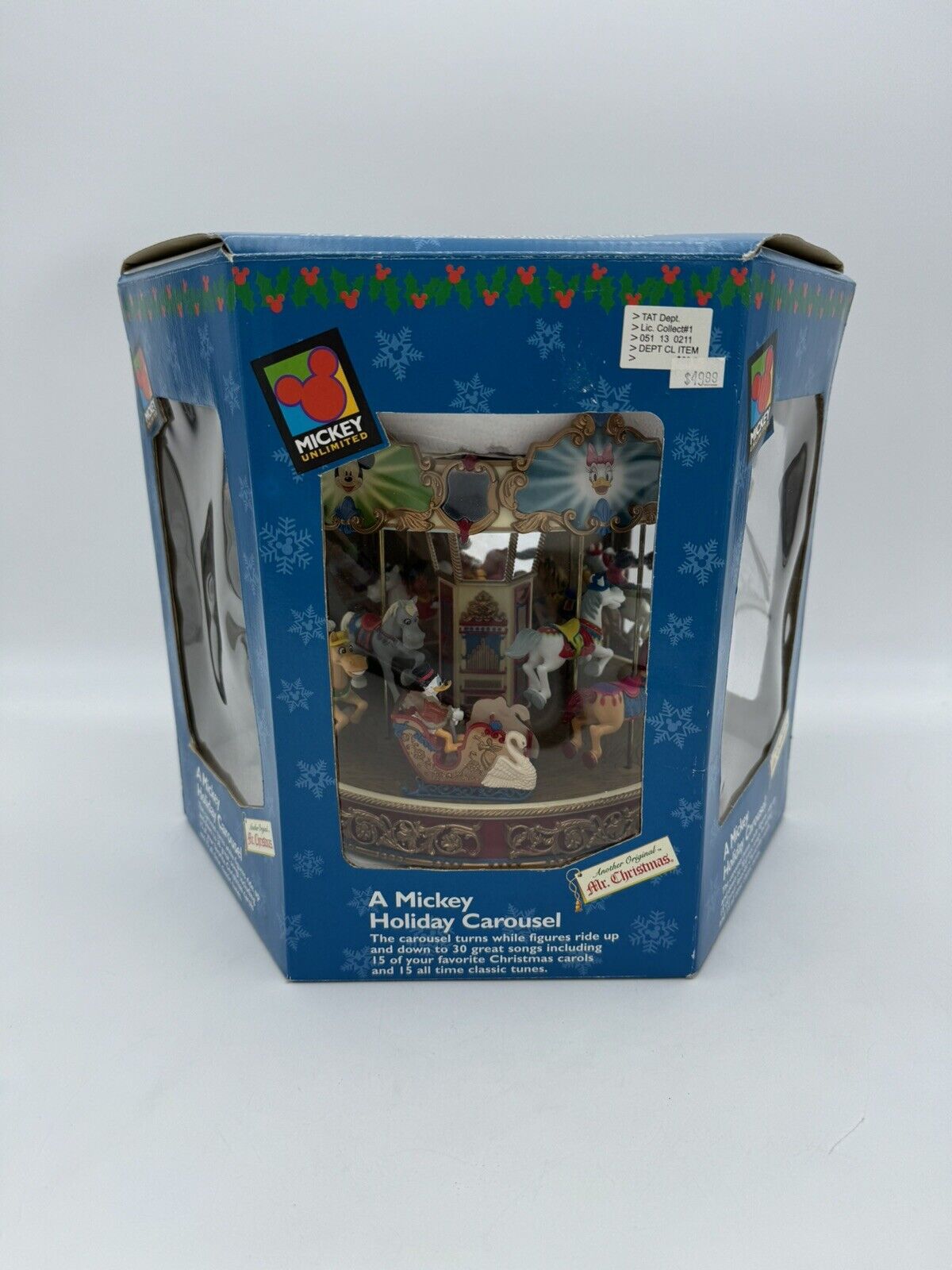 1997 Mr. Christmas Disney A Mickey Holiday Carousel 30 Songs  - Brand New