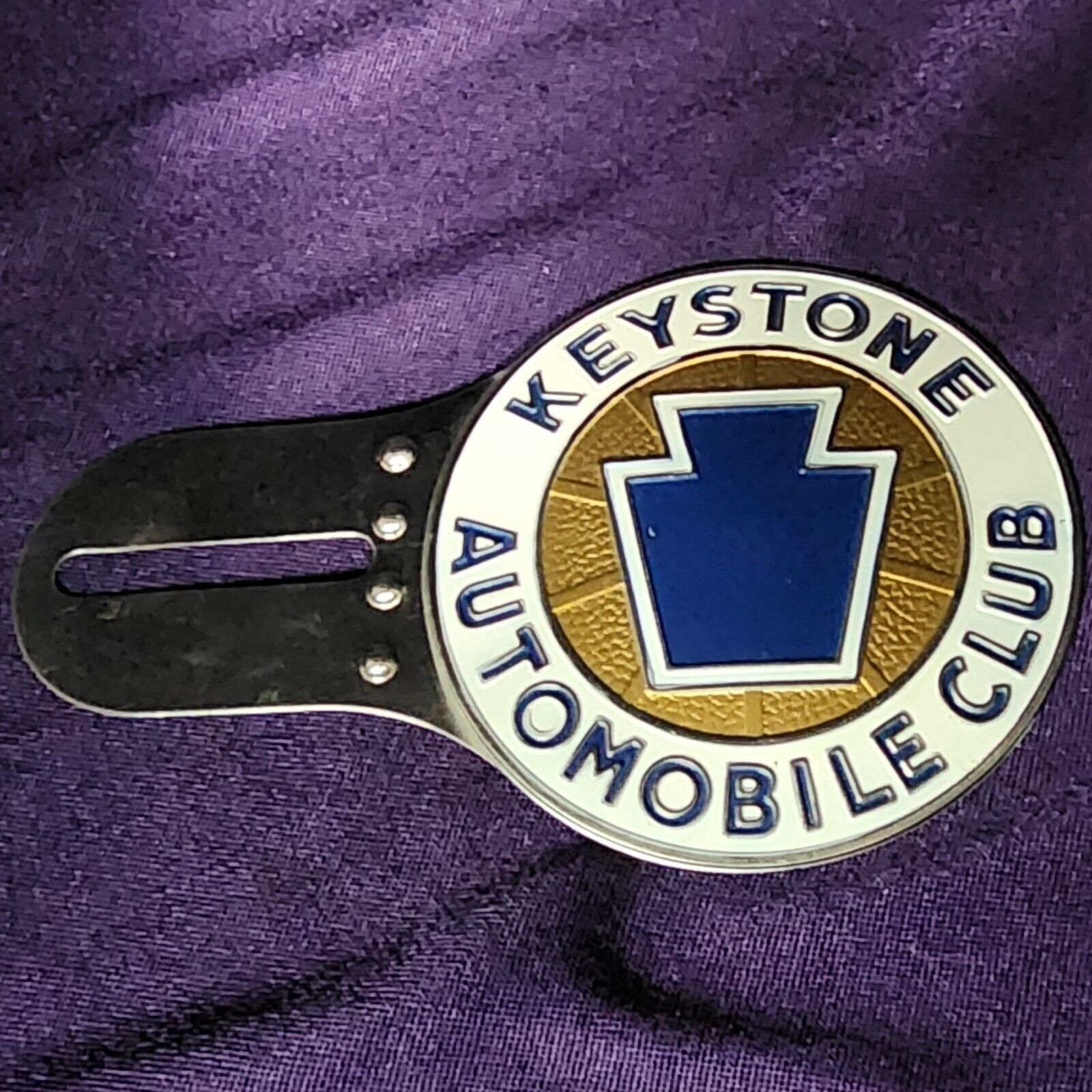 Vintage Keystone Automobile Club Pennsylvania Plate Topper PA Badge Emblem Sign