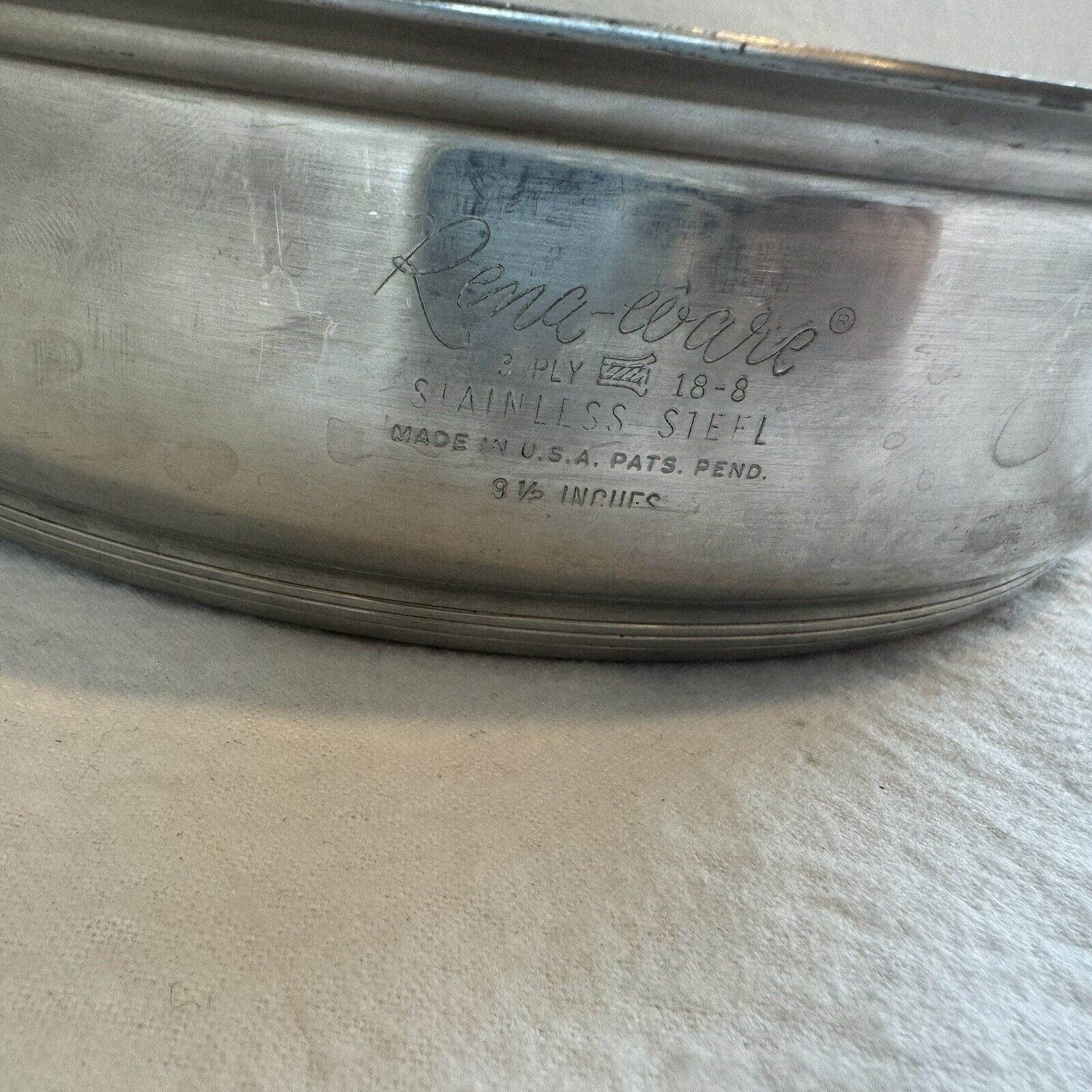 Vintage Rena Ware 3 Ply 18-8 Stainless 9 1/2\