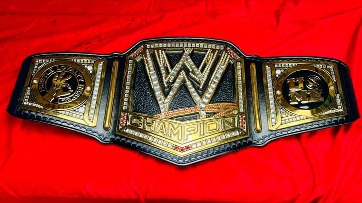 New Style WWE Championship Replica Title Belt in 6mm Brass Plates& Black Leather