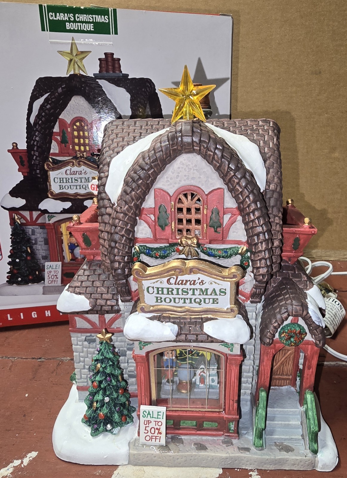 Lemax Lighted Christmas Village Building Clara\'s Christmas Boutique 2016 