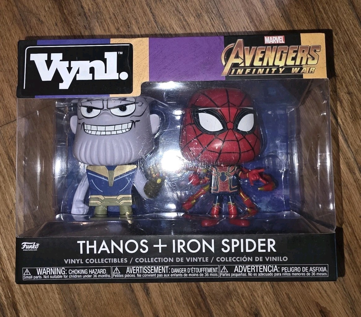 New In Box Funko Vynl Avengers Infinity War: Endgame Thanos & Iron Spider 2-Pack New In Box Funko Vynl Avengers Infinity War: Endgame Thanos & Iron Spider 2-Pack