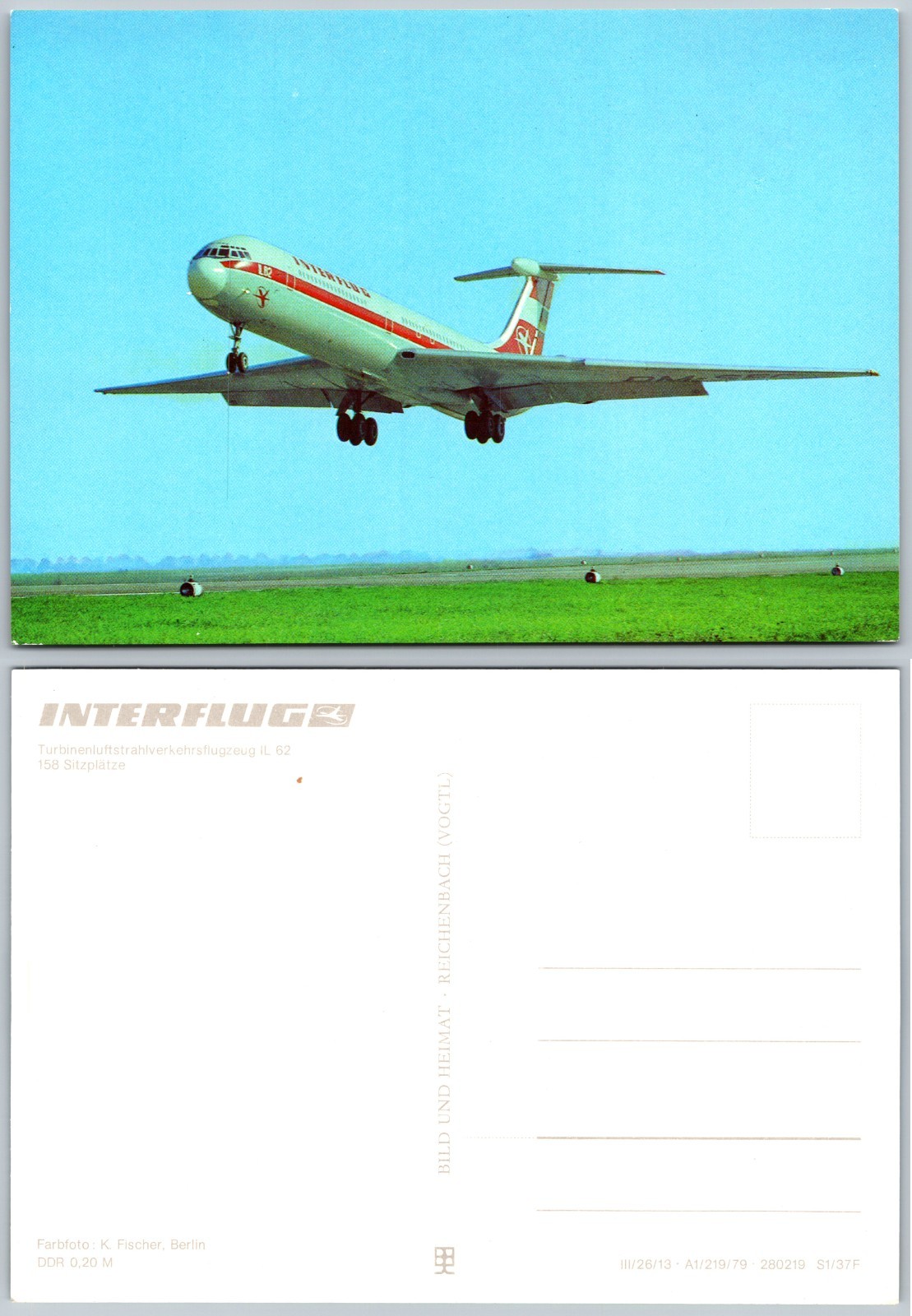 Continental Interflug Aircraft Postcard