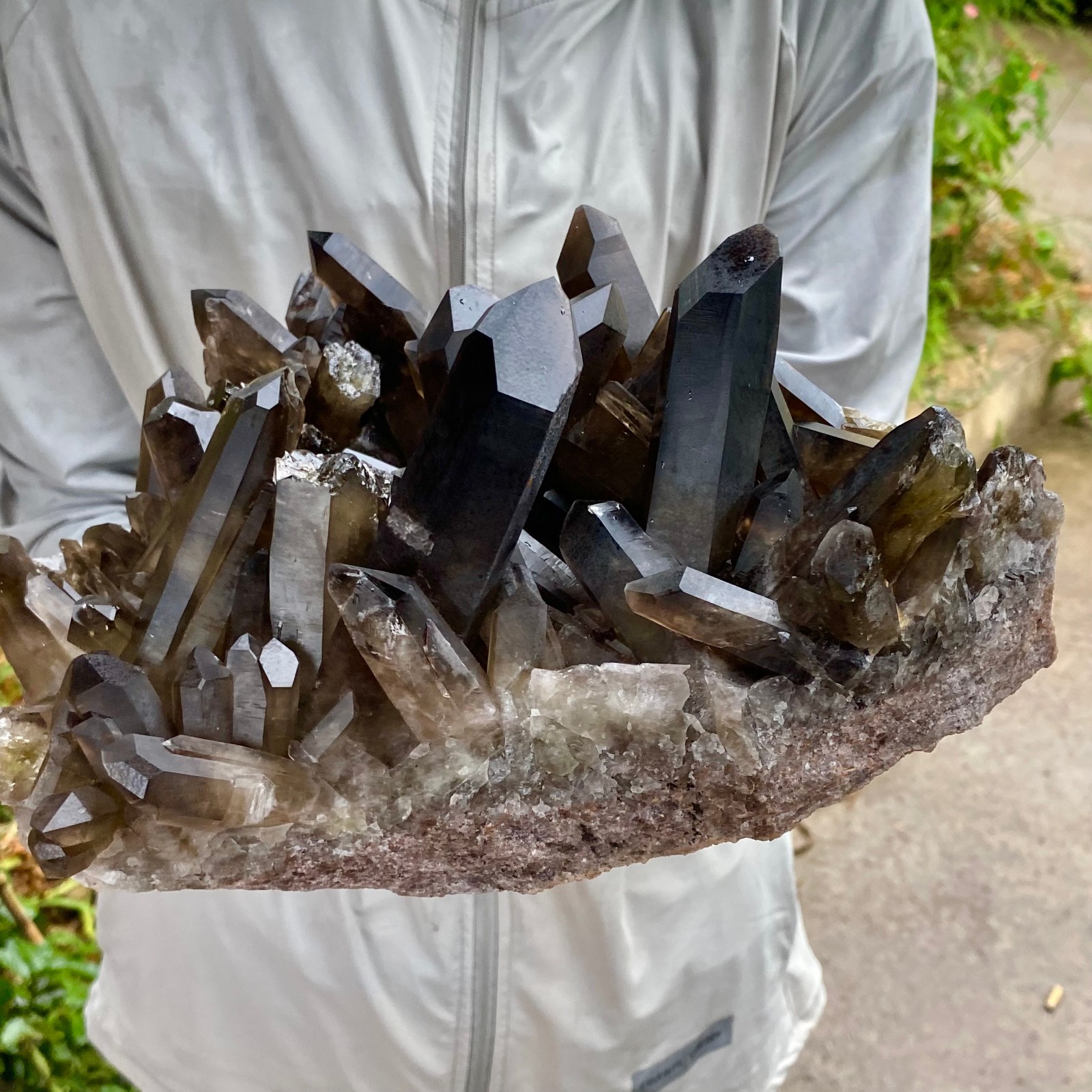 10.64LB Natural Black Smoky Quartz Crystal Cluster Raw Mineral Specimen