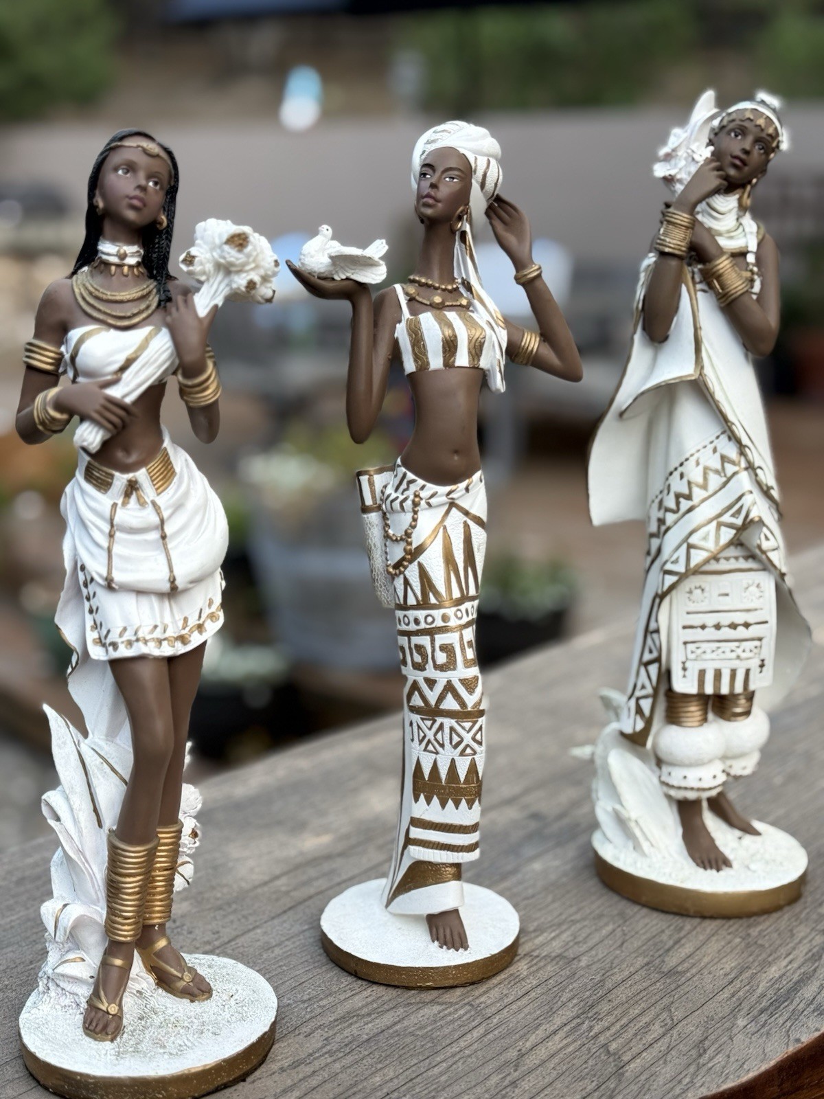 Vintage 2001 ACK African Lady Figurines Complete Set Of 3