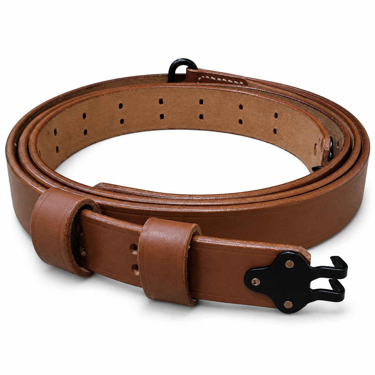 M1907 Leather Rifle Sling for M1 Garand WWII Style Metal Hardware Copper Rivets