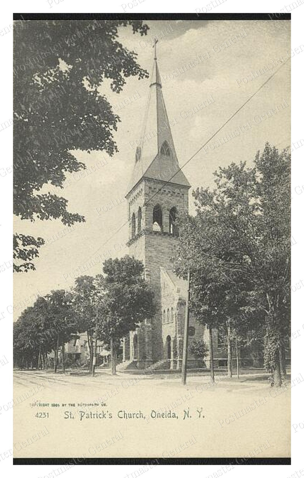 Oneida New York St. Patrick\'s Church Standard Postcard COPY RPPC