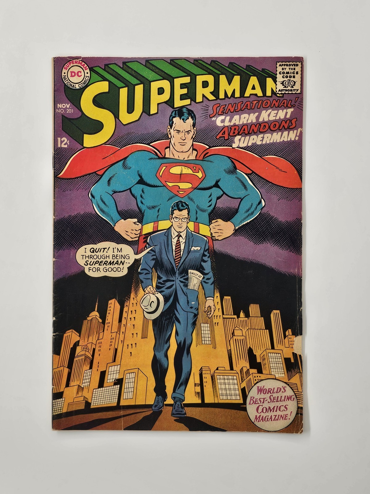 Superman #201 (1967) Clark Abandons Superman *Curt Swan Cover* 