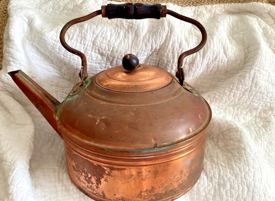 Rustic Antique Copper Water/Tea Kettle 6 qts