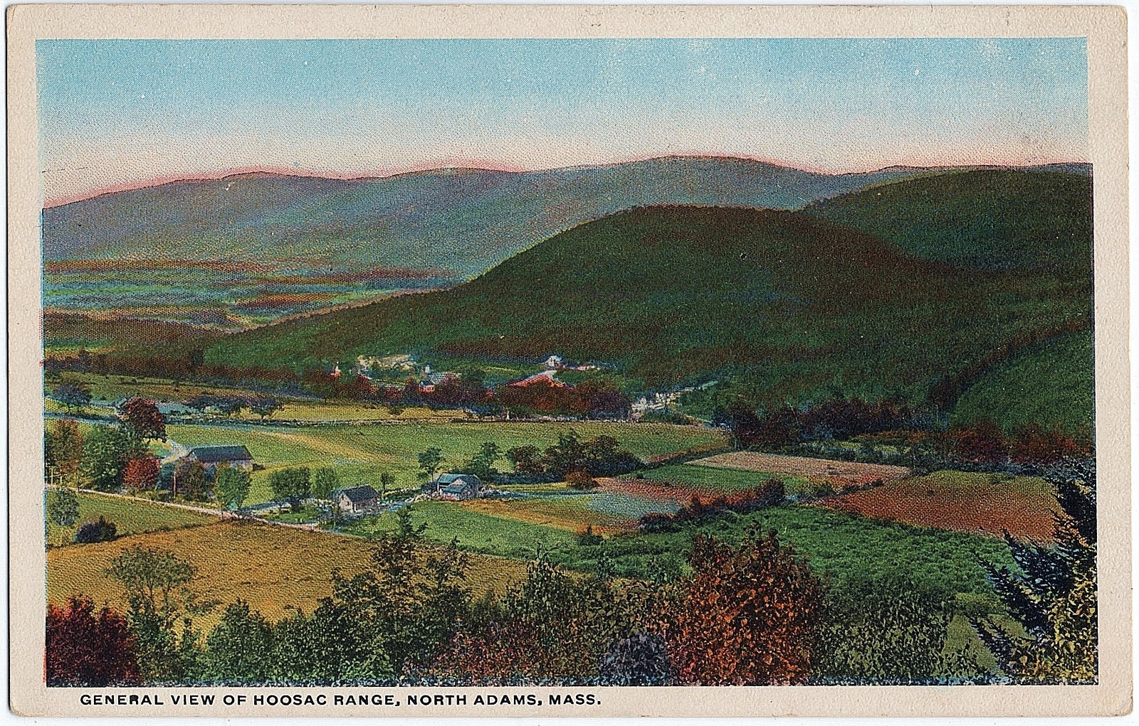 1918-21 North Adams Massachusetts MA Postcard General View of Hoosac Range Homes