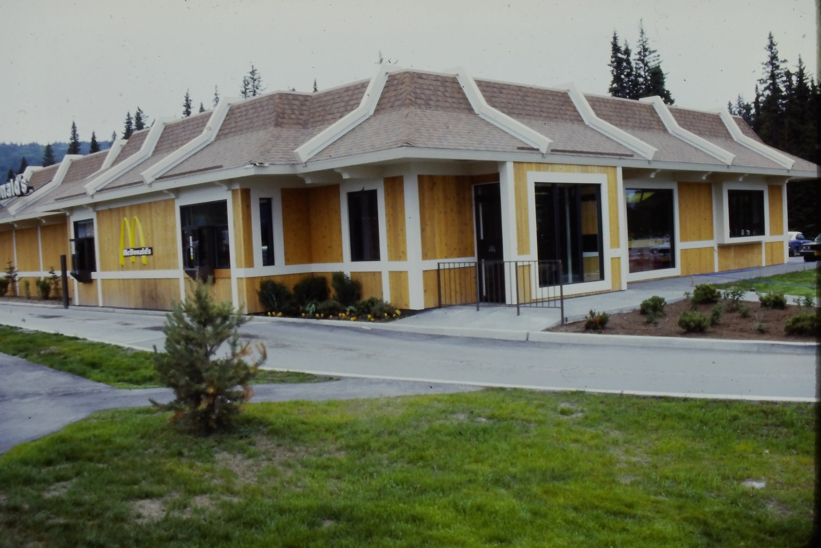 c1970's Kodachrome 35mm Slide, McDonald's Restaurant Golden Arches Building