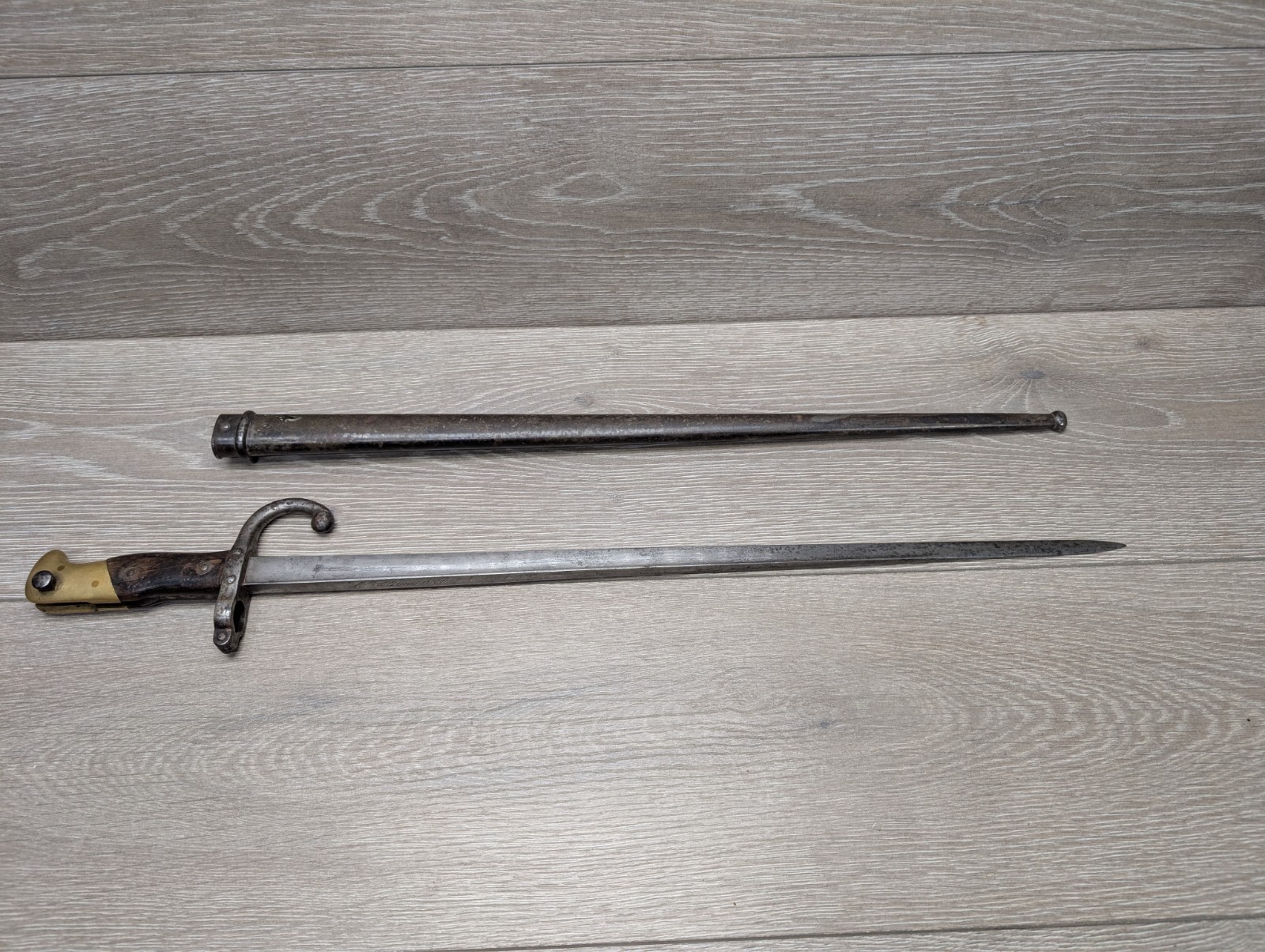 1875 French Gras M1874 Bayonet Châtellerault w/ Scabbard Antique