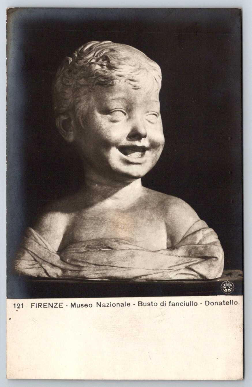 RPPC Firenze Florence Busto Di Fanciullo Donatello Real Photo Postcard