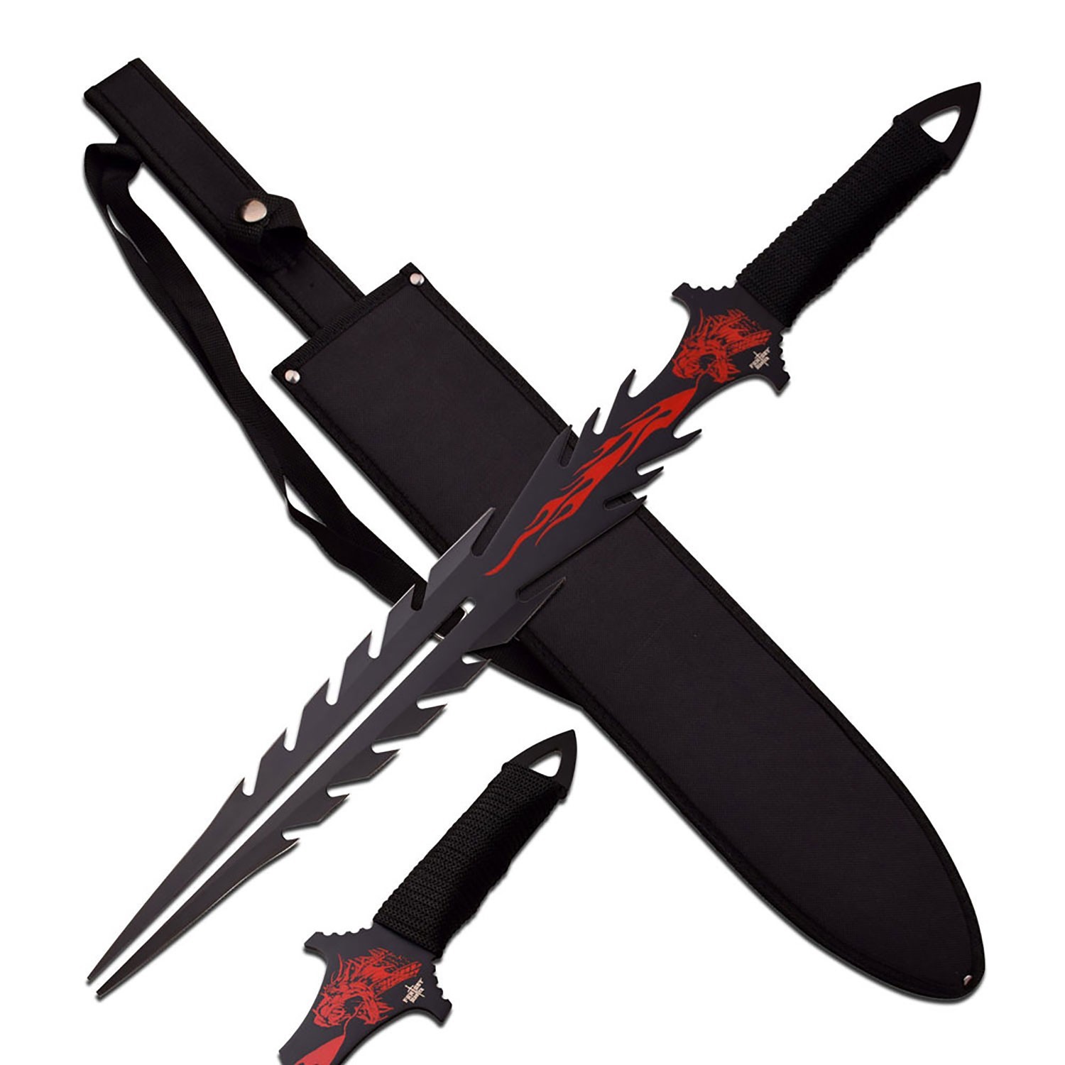 Fantasy Master Fantasy Short Sword-Cord Wrapped Handle and Sheath-Painted Blade