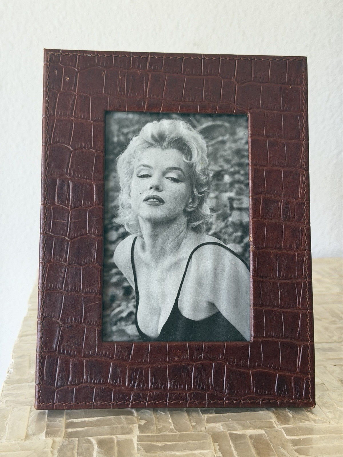 Vintage Embossed Genuine Leather Photo Frame