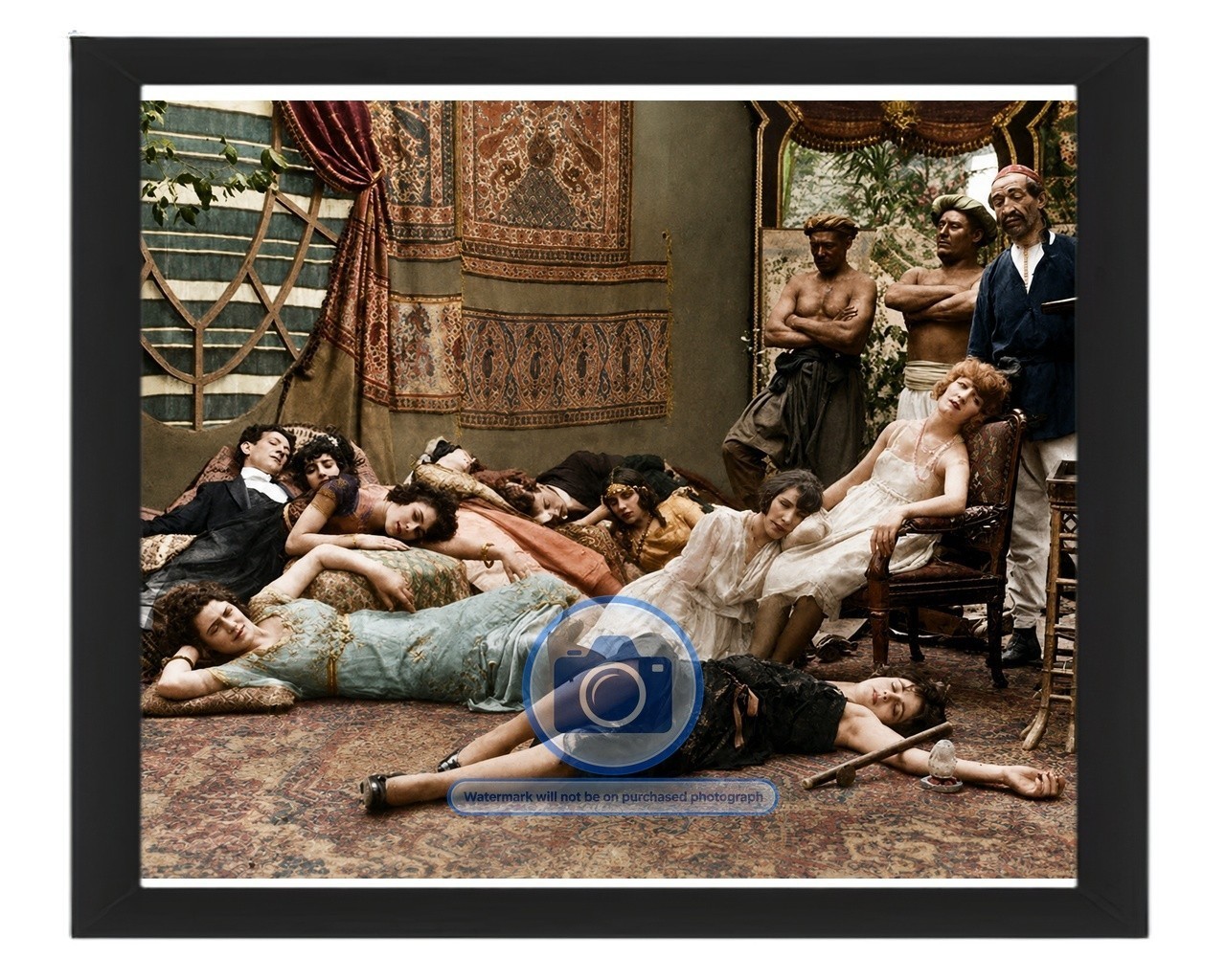 FRENCH OPIUM PARTY 1918 HISTORIC COLORIZED 8X10 PHOTO