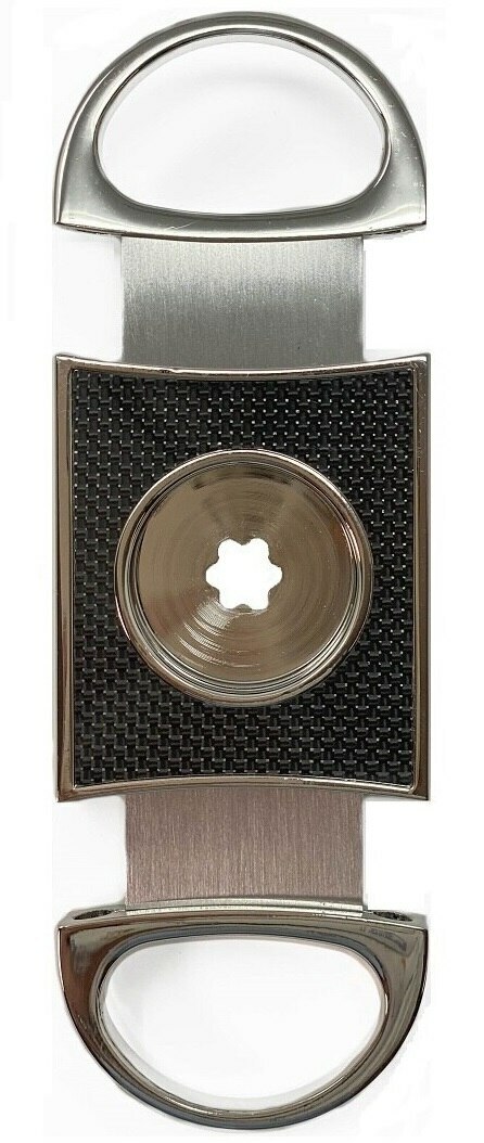 Cigar Boulevard PERFECT CIGAR CUTTER STAR Silver-Black Carbon Fiber. Lifetime Gu