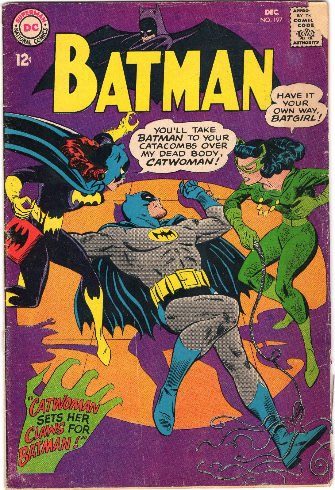 Batman 197 1967 DC Comics VG 4.0 4th App SA Catwoman 5th App Batgirl Robin