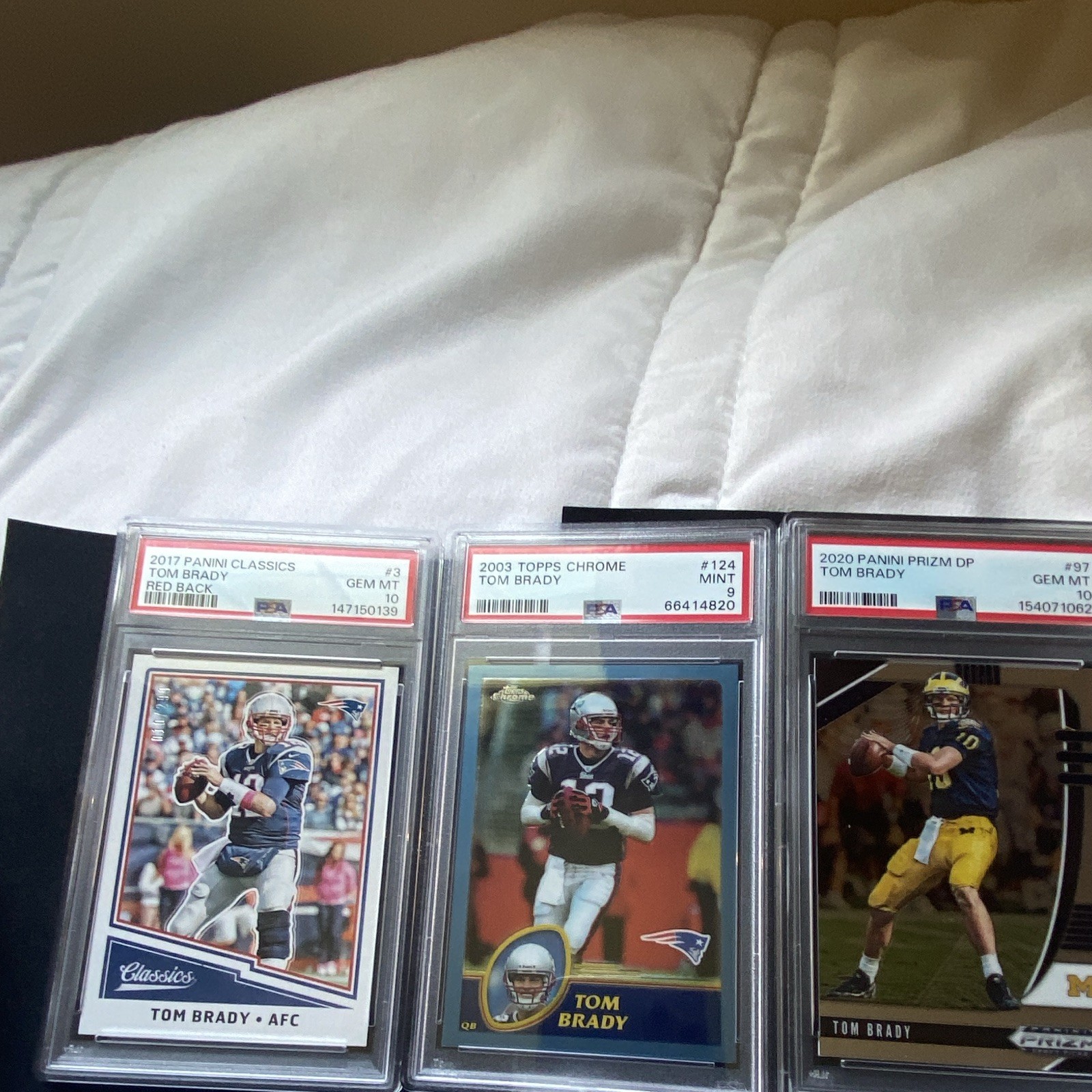 Tom Brady PSA Graded 3-Card Lot Tom Brady PSA Graded 3-Card Lot