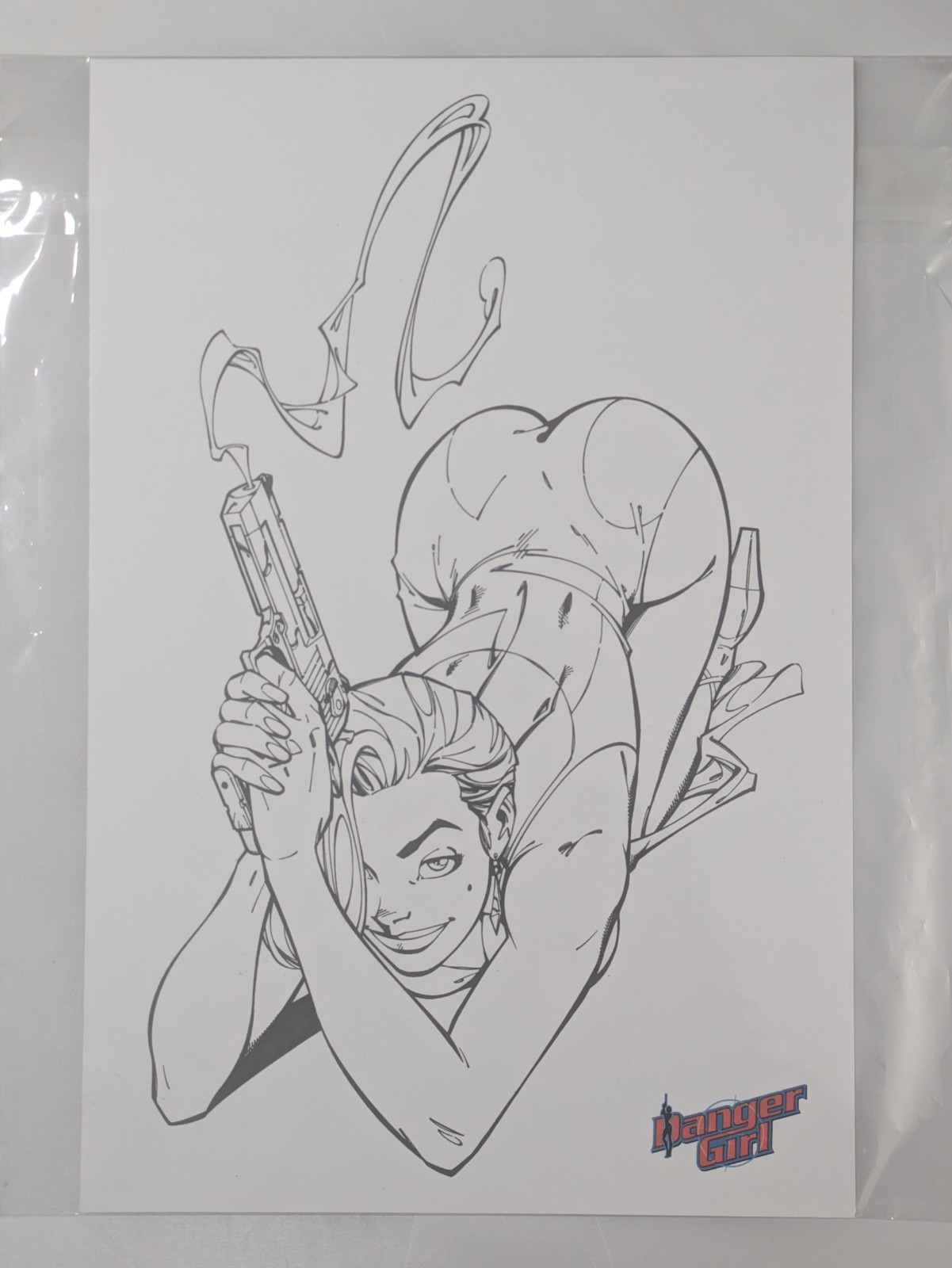 Danger Girl Ruby Red Smoking Gun 8x12 Print Kickstarter Exclusive