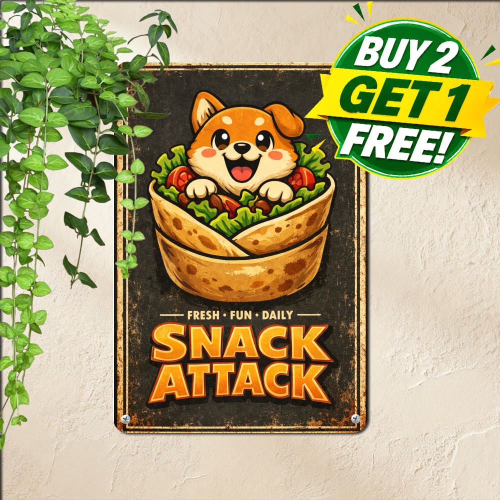 Funny Taco Cat Vintage Style Hanging Iron Painting Metal Tin Sign