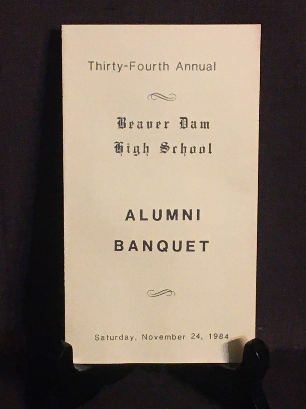 Rare 1984 34th Annual Beaver Dam High School Alumni Banquet Program
