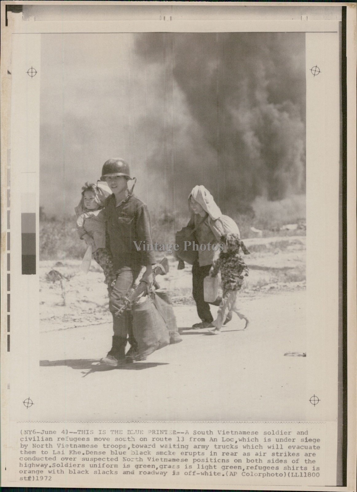 1972 South Vietnamese An Loc Troops Evacuation Lai Khe Wirephoto Vintage 8x10
