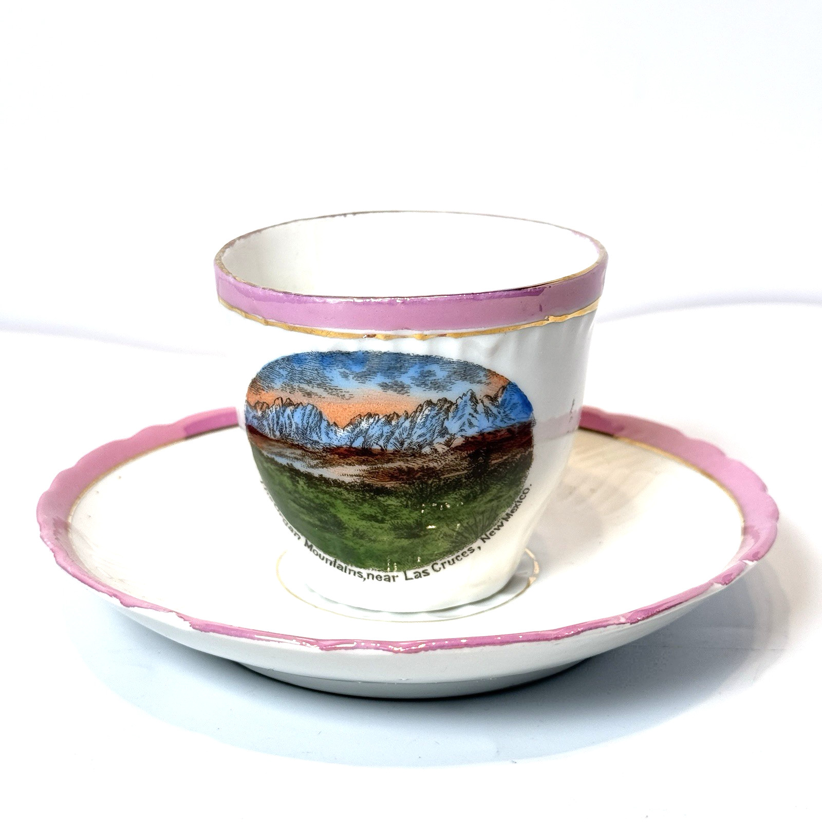 LAS CRUCES NEW MEXICO NM Souvenir ORGAN MOUNTAINS Antique China Tea Cup