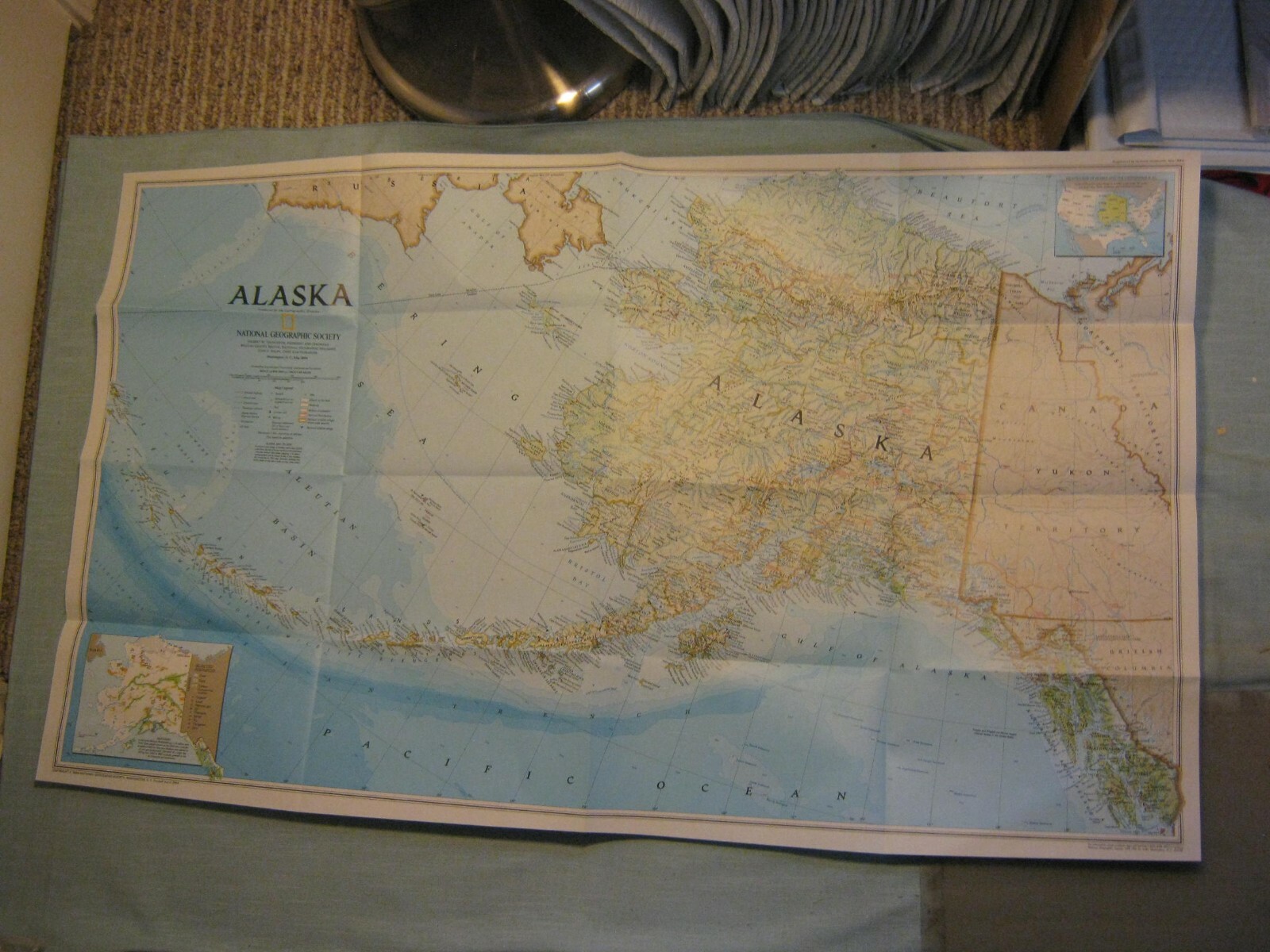 ALASKA MAP May 1994 National Geographic 