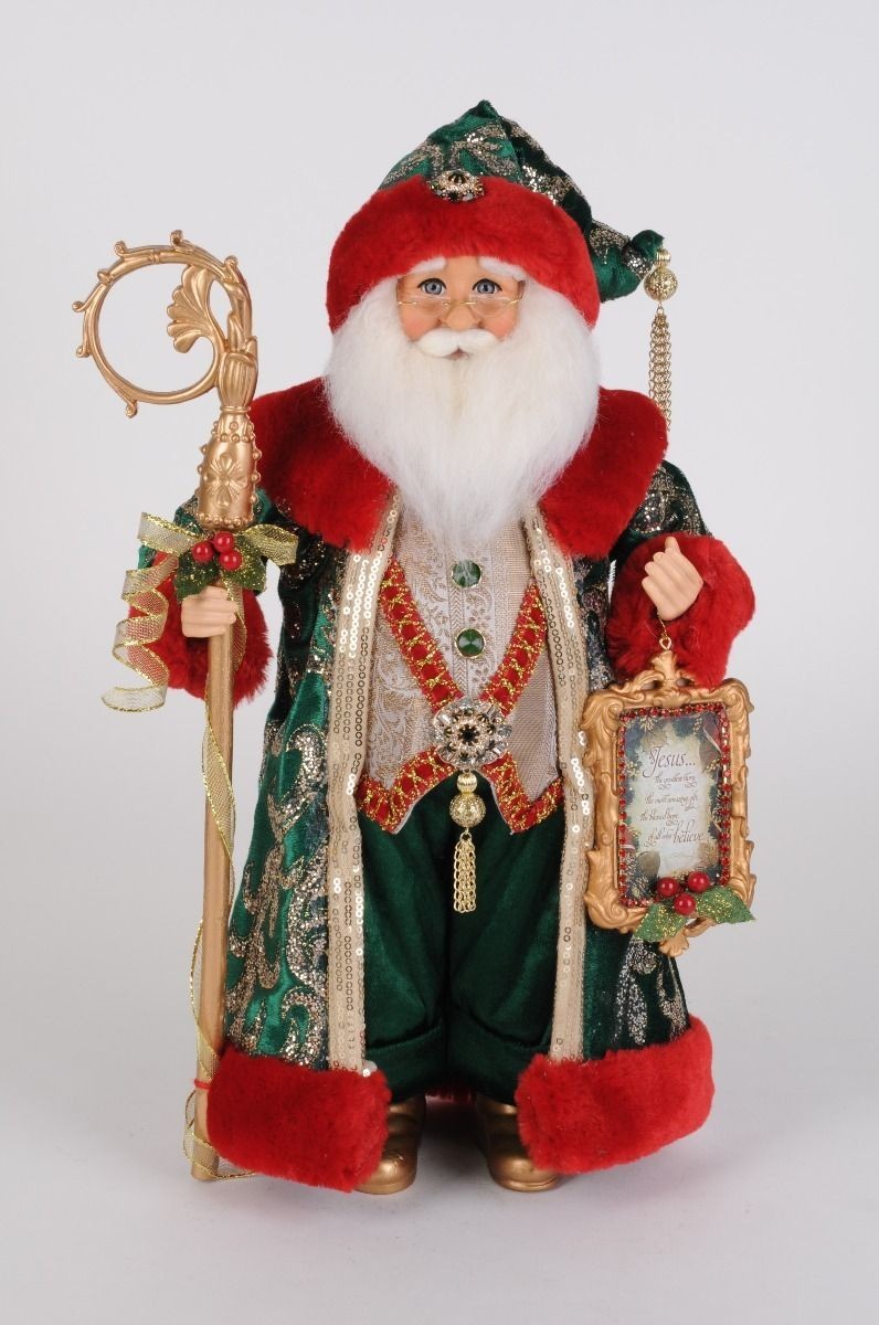 Karen Didion Originals The Evergreen and Crimson Santa CC16-253