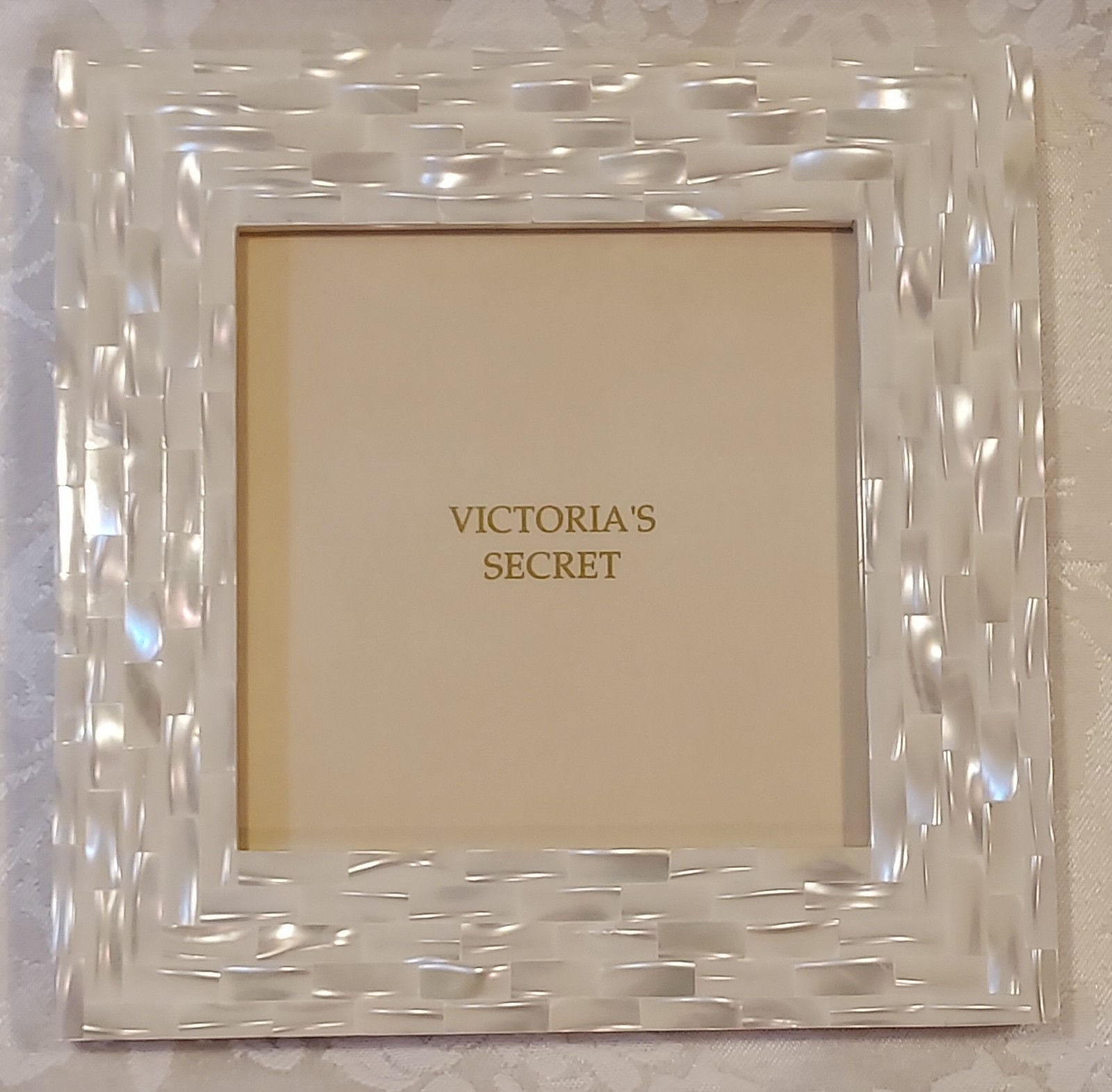 Vintage VICTORIA'S SECRET White Mother Of Pearl Picture Photo Frame 5x5 7x7