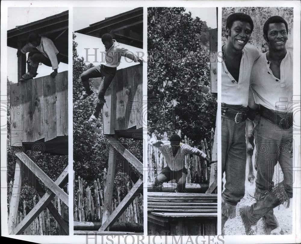 1970 Press Photo Lou Gossett & stunt double, Tony Brubaker in \
