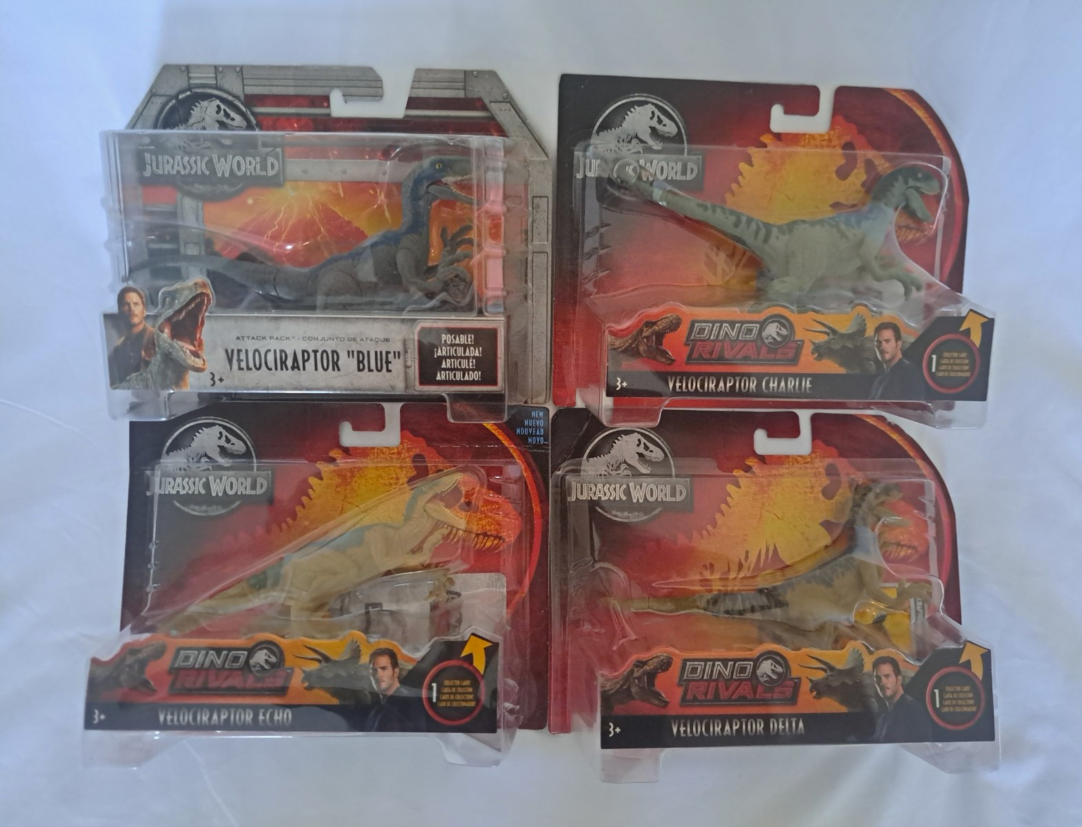 Jurassic World Mattel Raptor Lot Blue Charlie Delta Echo 2017-18