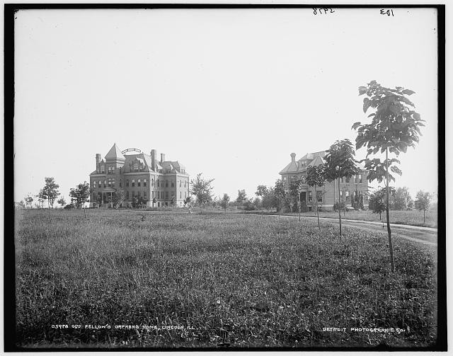 Photo:Lincoln Illinois 1890s Odd Fellows Orphans Home buildings