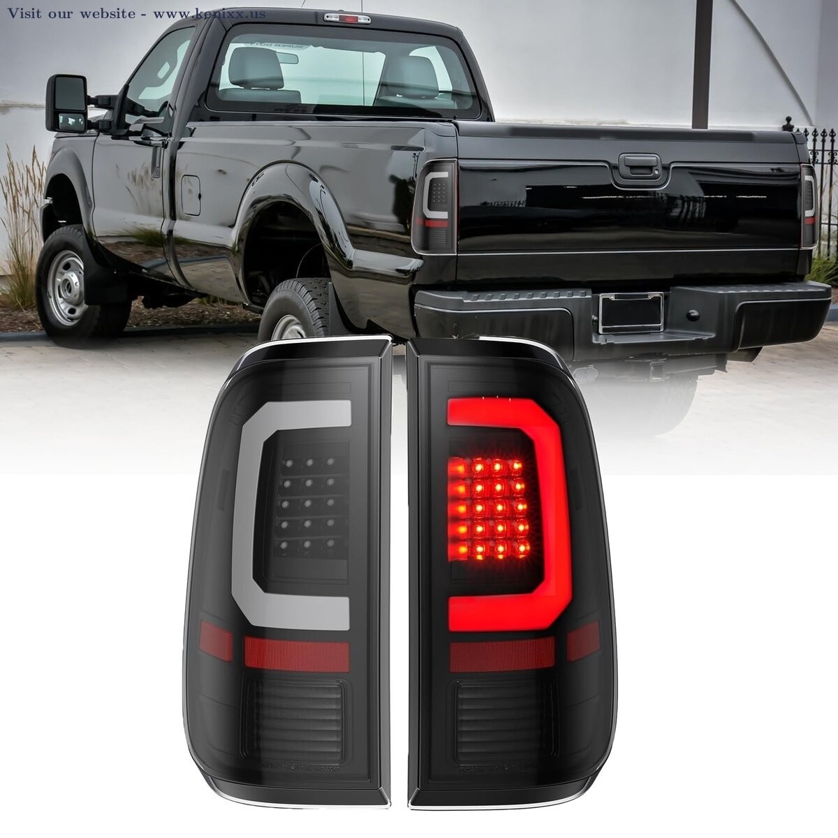 LED Tail Light Assembly Compatible with 2008-2016 Ford F250 / F350 / F4