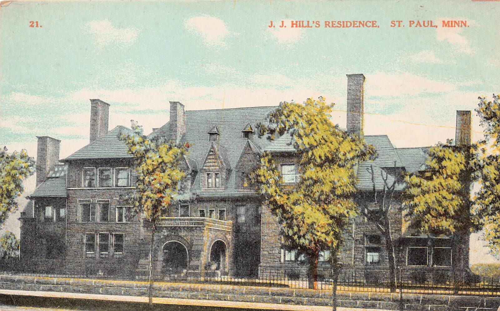 Saint Paul Minnesota Railroad Magnate James Hill Mansion Estate Vtg Postcard A65