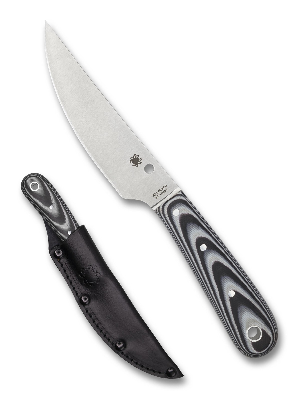 Spyderco Bow River FB46GP Fixed Blade Knife Plain Edge Blade Black-Gray G-10