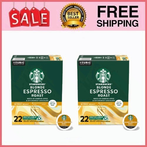 2 Box Blonde Espresso Roast, Hot or Iced Coffee, Roast K-Cup Coffee Pods, 22 Ct 