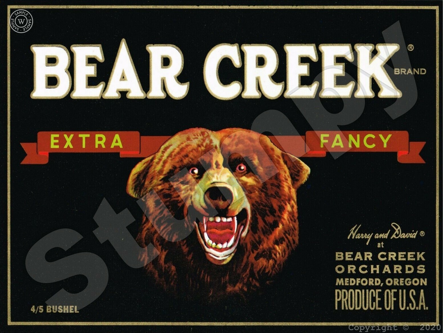 Bear Creek brand label  Metal Sign 9\