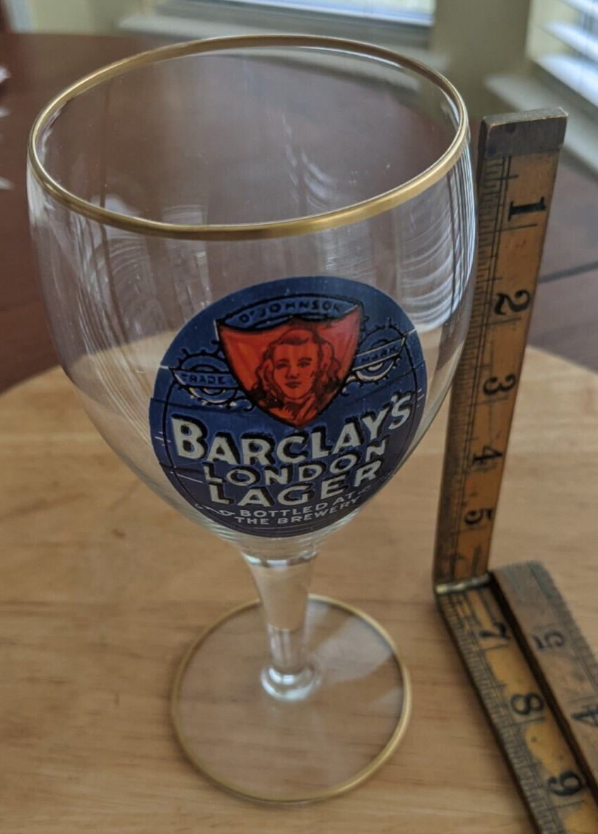 Barclay\'s Perkins Vtg 1930 London Lager beer glass UK advertising Breweriana pub