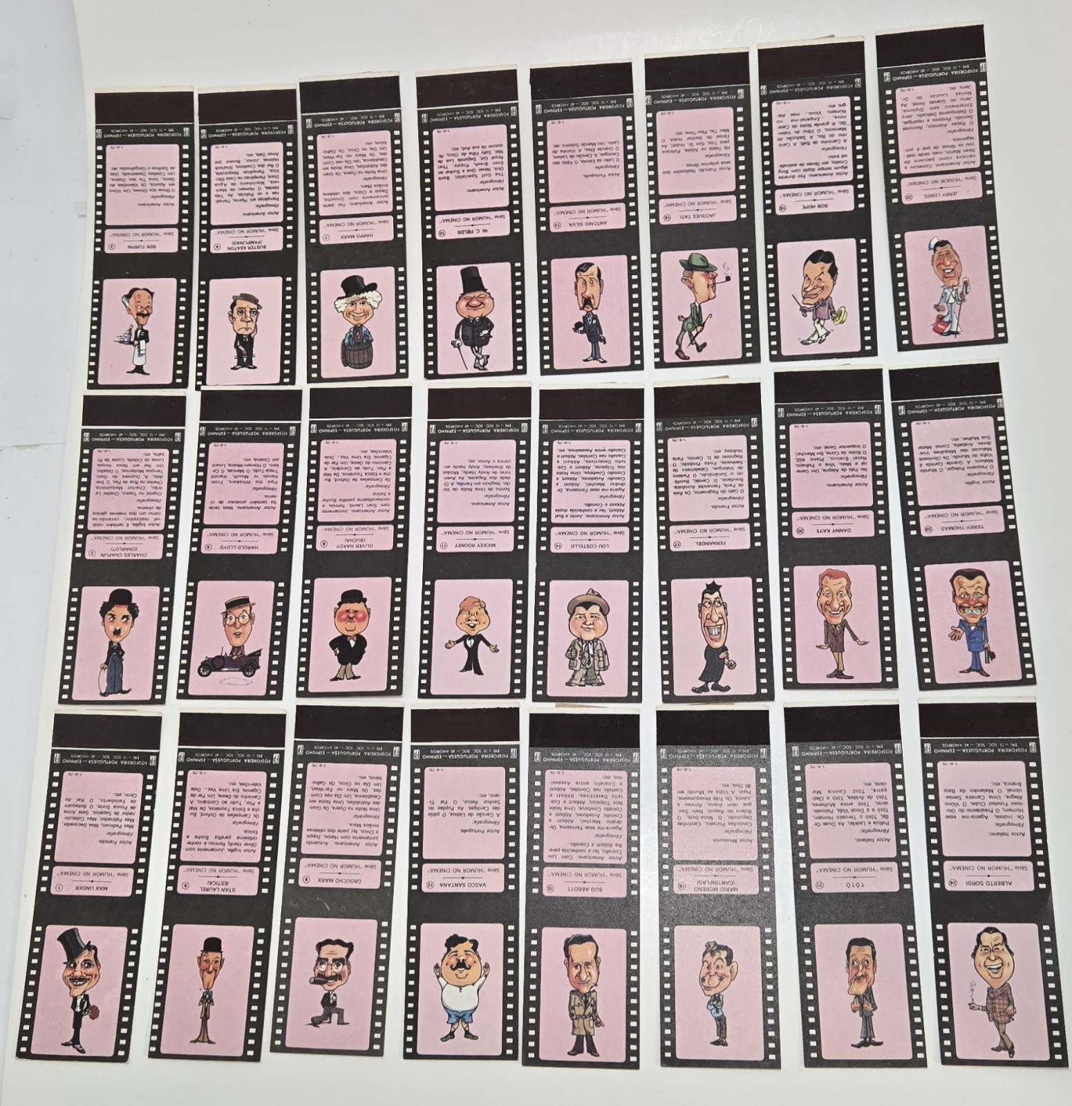 Hollywood Stars Caricatures Matchbook Covers Complete set of 24