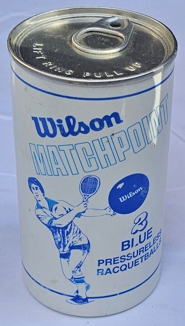 Vintage Wilson Matchpoint Pressure Release Raquetball in Sealed Can 2 Blue Balls