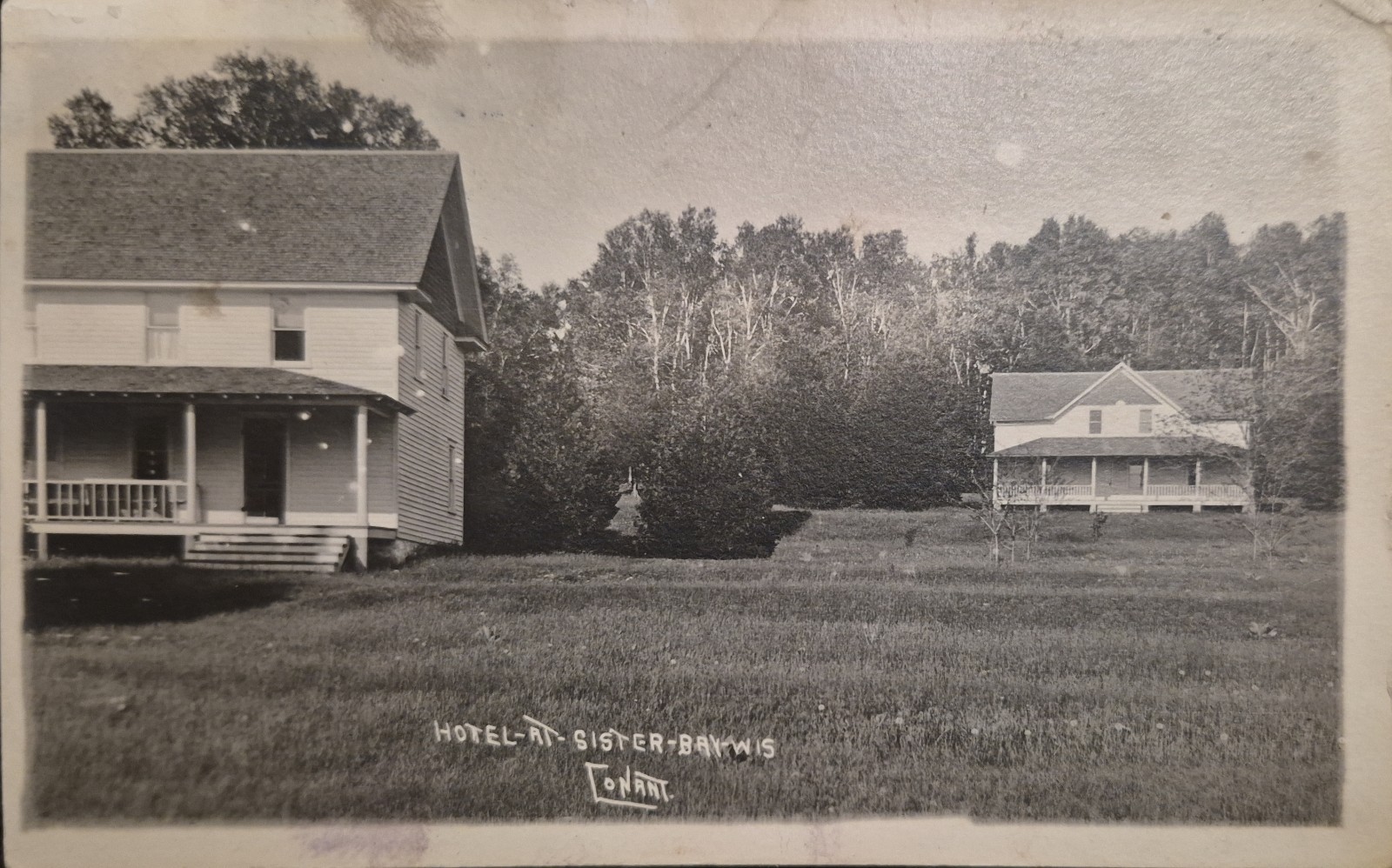 RPPC Hotel at Sister Bay Wisconsin Real Photo Postcard c1907 MSG ~ Ready To Farm